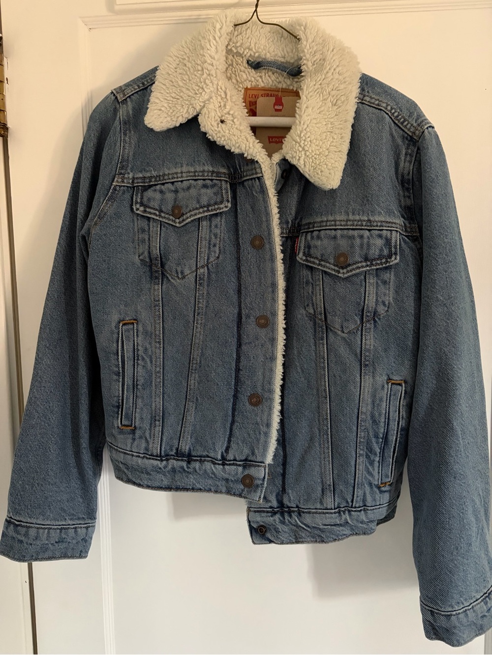 Levi's Sherpa-Lined Denim Jacket in Light Blue